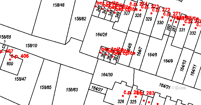 Středokluky 47785497 na parcele st. 363 v KÚ Středokluky, Katastrální mapa