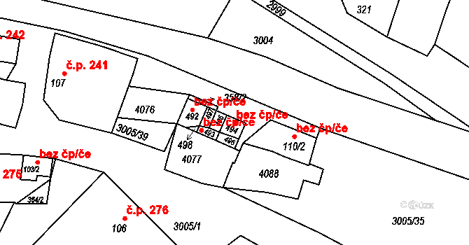 Blížkovice 47999497 na parcele st. 494 v KÚ Ves Blížkovice, Katastrální mapa