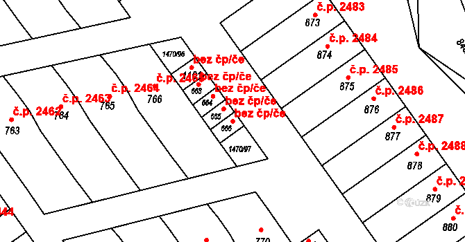 Kyjov 50104497 na parcele st. 666 v KÚ Nětčice u Kyjova, Katastrální mapa
