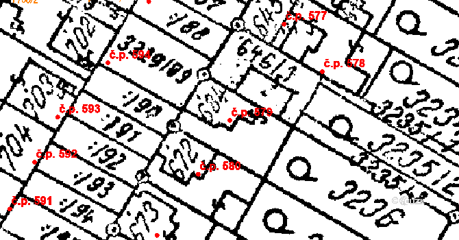 Tvrdonice 579 na parcele st. 684/1 v KÚ Tvrdonice, Katastrální mapa
