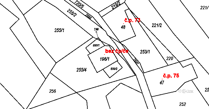 Králíky 104840498 na parcele st. 196/1 v KÚ Dolní Hedeč, Katastrální mapa