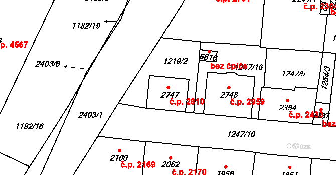 Jablonec nad Nisou 2810 na parcele st. 2747 v KÚ Jablonec nad Nisou, Katastrální mapa