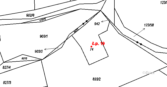 Vyskytná nad Jihlavou 19 na parcele st. 74 v KÚ Rounek, Katastrální mapa