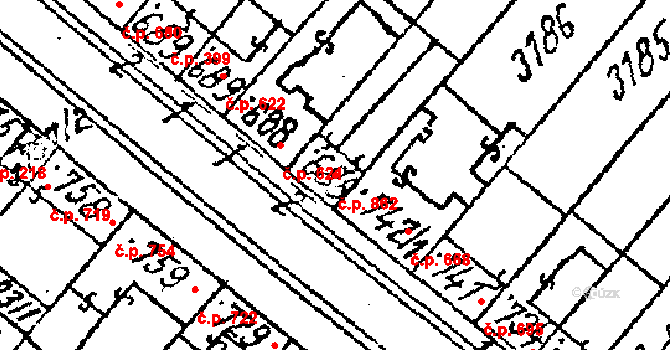 Lanžhot 862 na parcele st. 688/2 v KÚ Lanžhot, Katastrální mapa