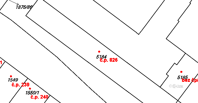 Kolín IV 826, Kolín na parcele st. 5184 v KÚ Kolín, Katastrální mapa