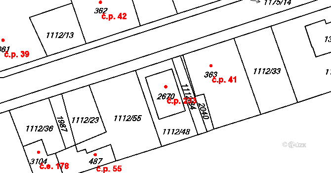 Hamrníky 233, Mariánské Lázně na parcele st. 2670 v KÚ Úšovice, Katastrální mapa