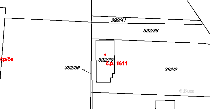 Příbor 1611 na parcele st. 392/39 v KÚ Klokočov u Příbora, Katastrální mapa