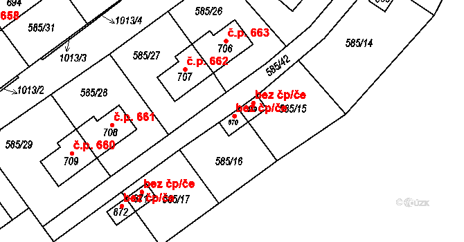 Kovářská 39132498 na parcele st. 870 v KÚ Kovářská, Katastrální mapa