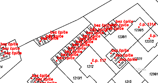 Plzeň 40236498 na parcele st. 1211/7 v KÚ Doubravka, Katastrální mapa