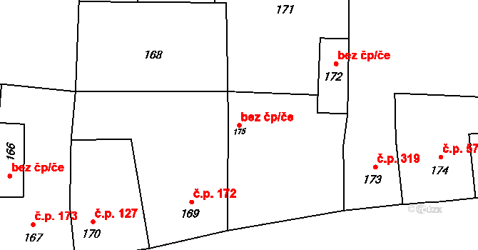 Troubky 42024498 na parcele st. 175 v KÚ Troubky nad Bečvou, Katastrální mapa