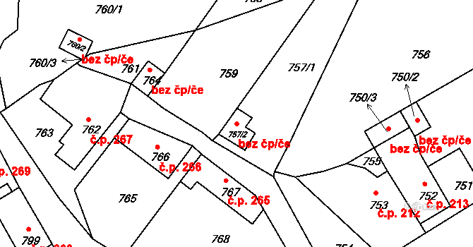 Žandov 44217498 na parcele st. 757/2 v KÚ Žandov u České Lípy, Katastrální mapa