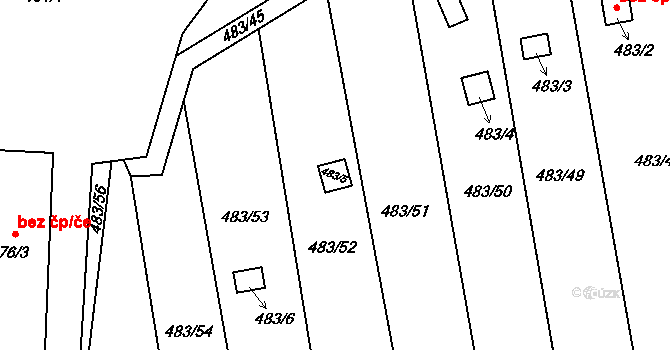 Josefov 47, Jaroměř na parcele st. 483/5 v KÚ Josefov u Jaroměře, Katastrální mapa