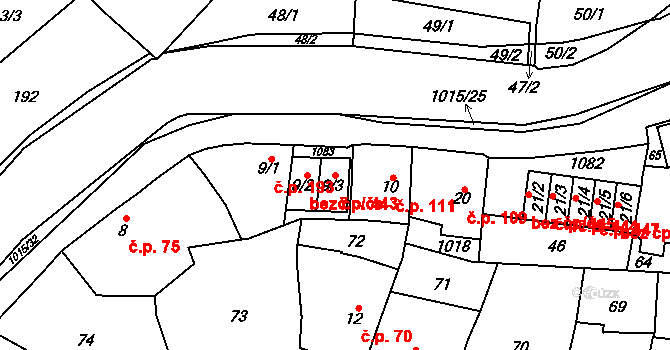 Kokory 443 na parcele st. 9/3 v KÚ Kokory, Katastrální mapa