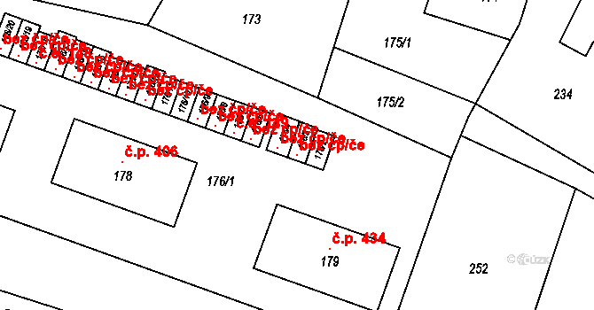 Kunštát 101075499 na parcele st. 176/3 v KÚ Kunštát na Moravě, Katastrální mapa