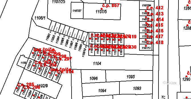 Židlochovice 426 na parcele st. 1107/20 v KÚ Židlochovice, Katastrální mapa