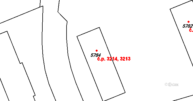 Kročehlavy 3213,3214, Kladno na parcele st. 5784 v KÚ Kročehlavy, Katastrální mapa
