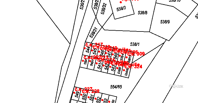 Postoloprty 219 na parcele st. 546 v KÚ Postoloprty, Katastrální mapa