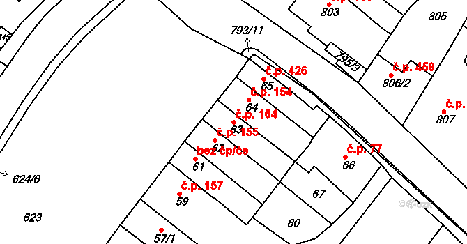 Sobědruhy 164, Teplice na parcele st. 63 v KÚ Sobědruhy, Katastrální mapa