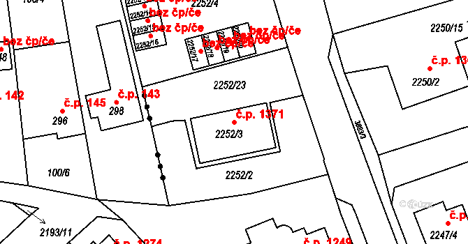 Turnov 1371 na parcele st. 2252/3 v KÚ Turnov, Katastrální mapa