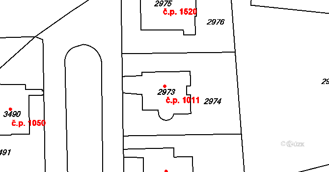 Dejvice 1011, Praha na parcele st. 2973 v KÚ Dejvice, Katastrální mapa