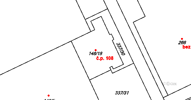 Dolní Chrastava 108, Chrastava na parcele st. 146/18 v KÚ Dolní Chrastava, Katastrální mapa