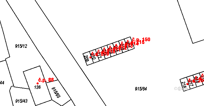 Výškov 40059499 na parcele st. 211 v KÚ Výškov u Počerad, Katastrální mapa
