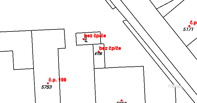 Polabiny 594, Pardubice na parcele st. 8106 v KÚ Pardubice, Katastrální mapa