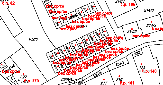 Kryry 40609499 na parcele st. 215/14 v KÚ Kryry, Katastrální mapa