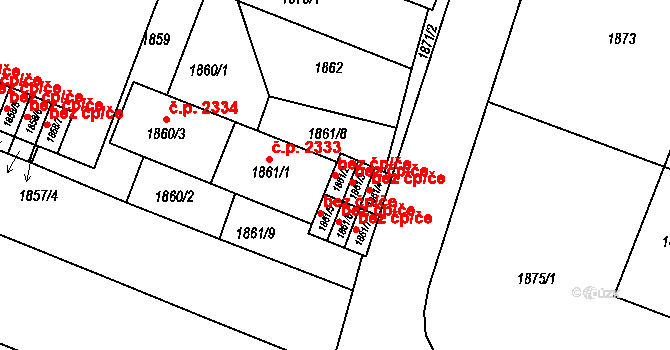 Frýdek-Místek 41321499 na parcele st. 1861/2 v KÚ Frýdek, Katastrální mapa