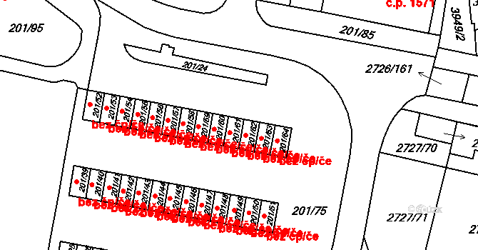 Tachov 44069499 na parcele st. 201/61 v KÚ Tachov, Katastrální mapa