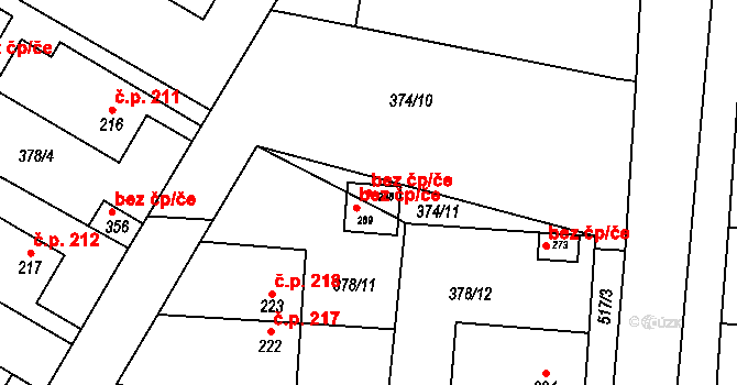Cvrčovice 44347499 na parcele st. 288 v KÚ Cvrčovice, Katastrální mapa