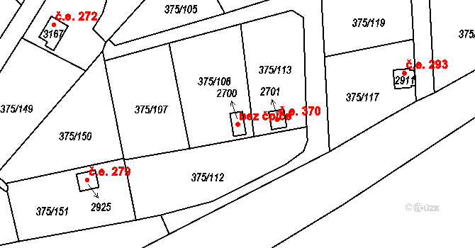 Mariánské Lázně 44648499 na parcele st. 2700 v KÚ Úšovice, Katastrální mapa
