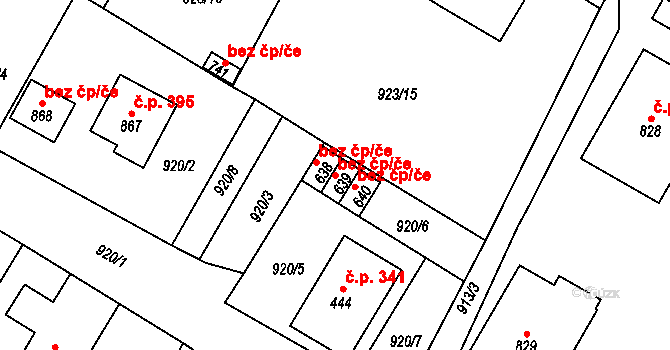 Mladé Buky 44949499 na parcele st. 639 v KÚ Mladé Buky, Katastrální mapa