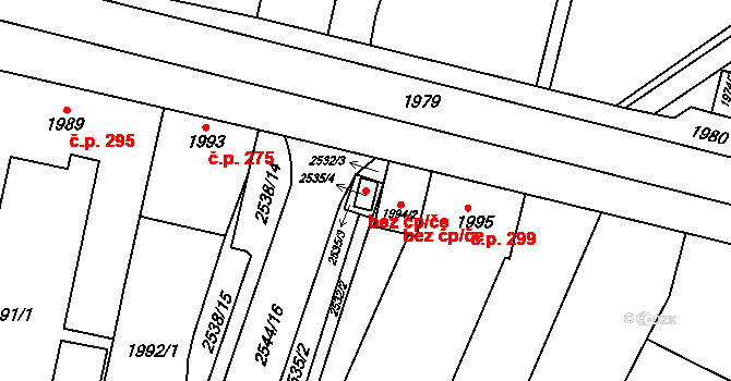 Brno 45551499 na parcele st. 2535/4 v KÚ Černovice, Katastrální mapa