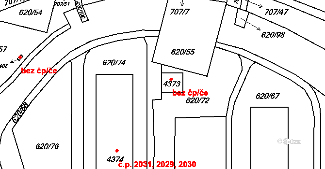 Blansko 46019499 na parcele st. 4373 v KÚ Blansko, Katastrální mapa