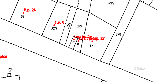 Blšany 47055499 na parcele st. 36 v KÚ Stachov u Blšan, Katastrální mapa
