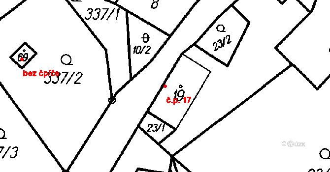 Smržovice 17, Kdyně na parcele st. 19 v KÚ Smržovice, Katastrální mapa