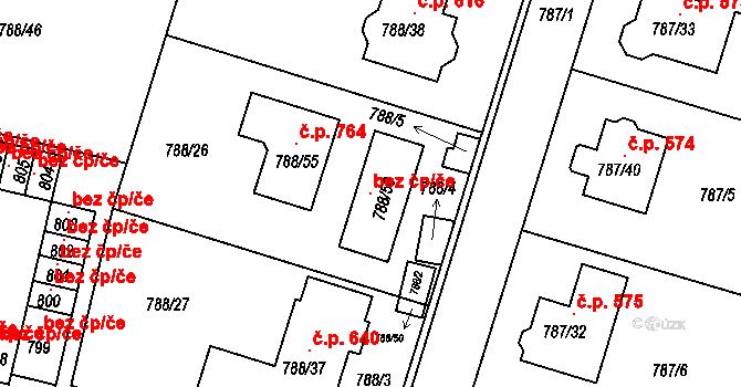 Proboštov 96715499 na parcele st. 788/56 v KÚ Proboštov u Teplic, Katastrální mapa