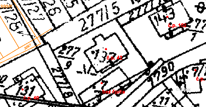 Chlístovice 42 na parcele st. 137 v KÚ Chlístovice, Katastrální mapa