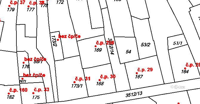 Cvikov I 206, Cvikov na parcele st. 169 v KÚ Cvikov, Katastrální mapa