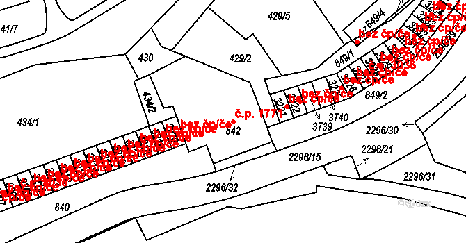 Cheb 1771 na parcele st. 842 v KÚ Cheb, Katastrální mapa