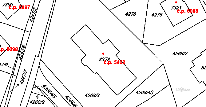 Zlín 5402 na parcele st. 8373 v KÚ Zlín, Katastrální mapa