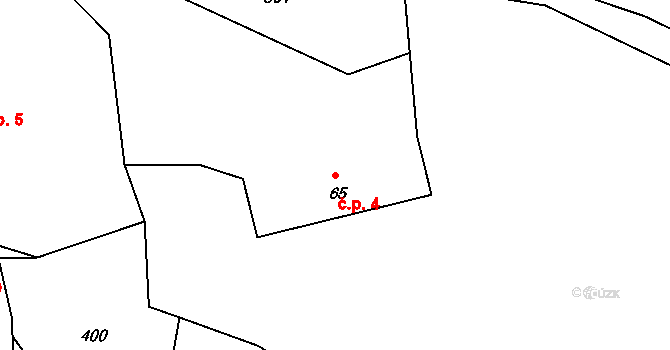 Maníkovice 4, Ptýrov na parcele st. 65 v KÚ Ptýrov, Katastrální mapa
