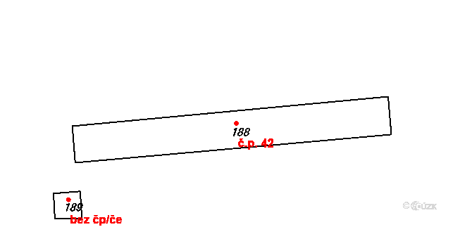 Klášter 42, Teplá na parcele st. 188 v KÚ Klášter Teplá, Katastrální mapa