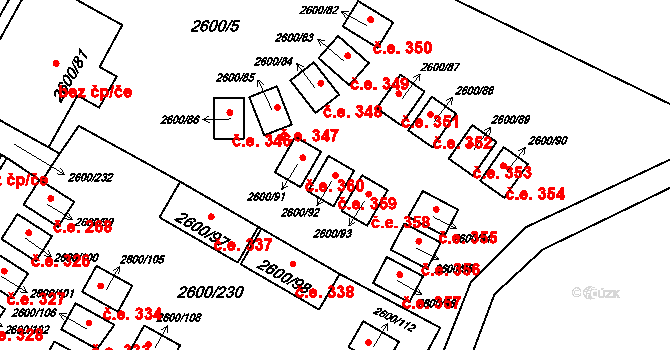 Staré Splavy 359, Doksy na parcele st. 2600/92 v KÚ Doksy u Máchova jezera, Katastrální mapa