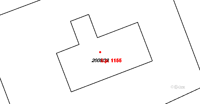 Mníšek pod Brdy 1155 na parcele st. 2005/38 v KÚ Mníšek pod Brdy, Katastrální mapa
