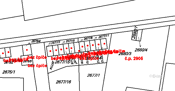 Praha 40439500 na parcele st. 2677/10 v KÚ Smíchov, Katastrální mapa