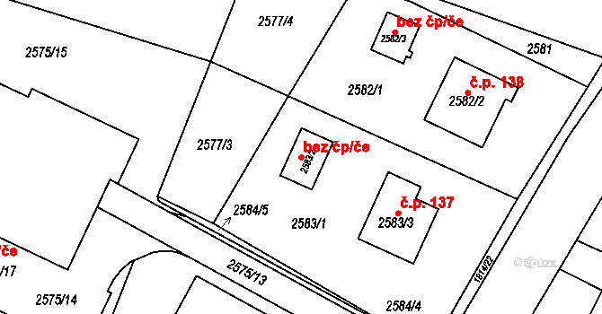 Havířov 44617500 na parcele st. 2583/2 v KÚ Bludovice, Katastrální mapa