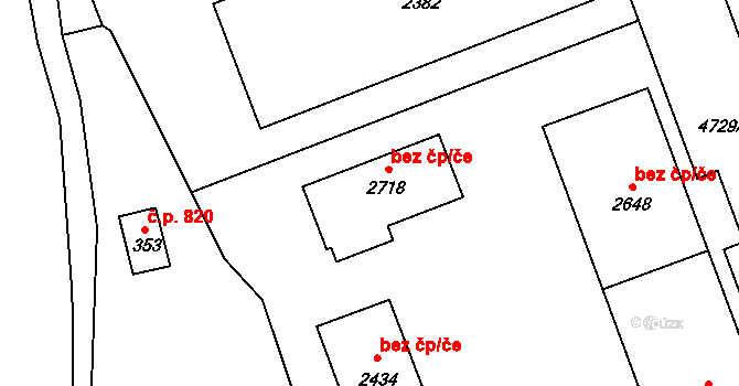 Nový Hrozenkov 45647500 na parcele st. 2718 v KÚ Nový Hrozenkov, Katastrální mapa
