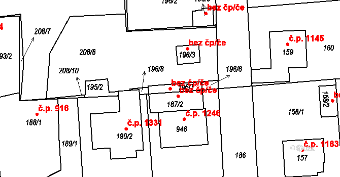 Hořovice 48488500 na parcele st. 196/7 v KÚ Velká Víska, Katastrální mapa